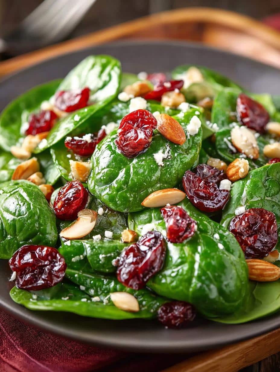 Delicious Christmas Cranberry Spinach Salad Recipe 3 Delicious Christmas Cranberry Spinach Salad Recipe - Christmas Cranberry Spinach Salad - additional detail