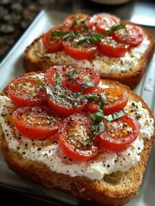 Cottage Cheese Tomatoes Toast