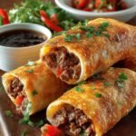 Crispy Beef Cheese Chimichangas