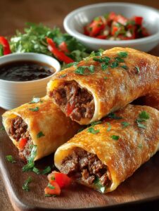 Crispy Beef Cheese Chimichangas