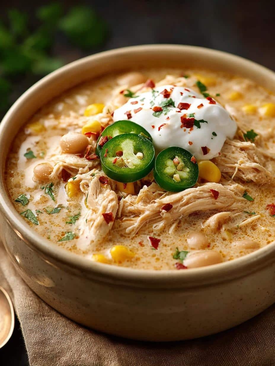 Warm & Creamy Crockpot White Chicken Chili Recipe 1 Crockpot White Chicken Chili