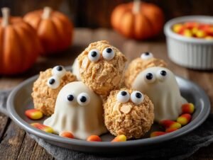Ghostly Peanut Butter Balls