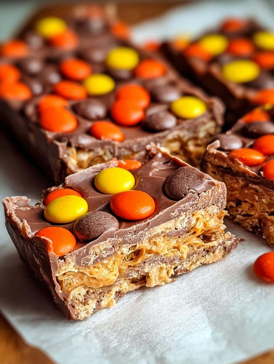 Irresistible Reese's Pieces Bars: 1 Delicious Treat - Irresistible Reeses Pieces Bars - additional detail