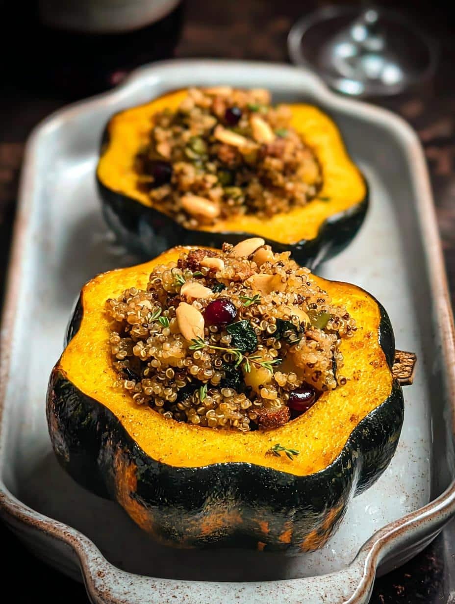 Close-up of Irresistible Stuffed Acorn Squash filling