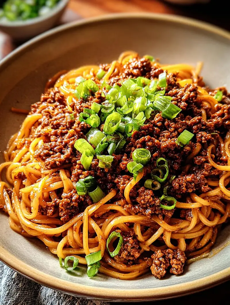 Mongolian Ground Beef Noodles: 10 Minute Meal - Mongolian Ground Beef Noodles - main visual representation