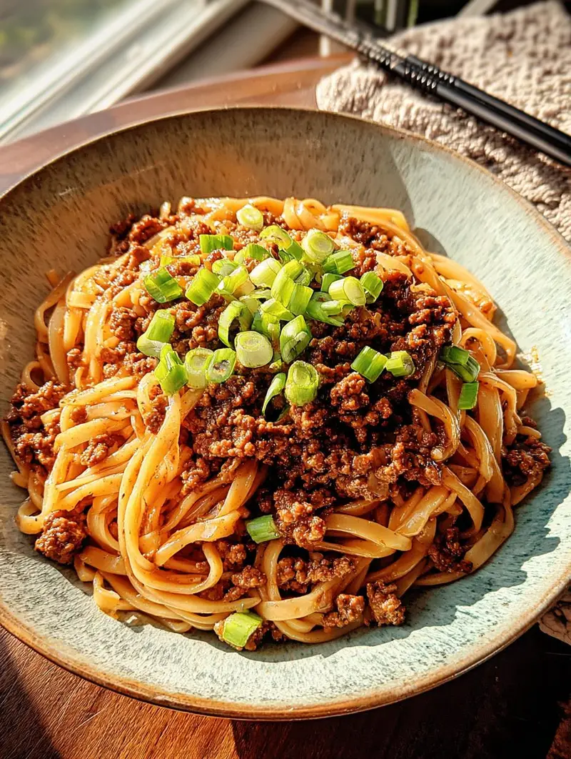 Mongolian Ground Beef Noodles: 10 Minute Meal - Mongolian Ground Beef Noodles - additional detail