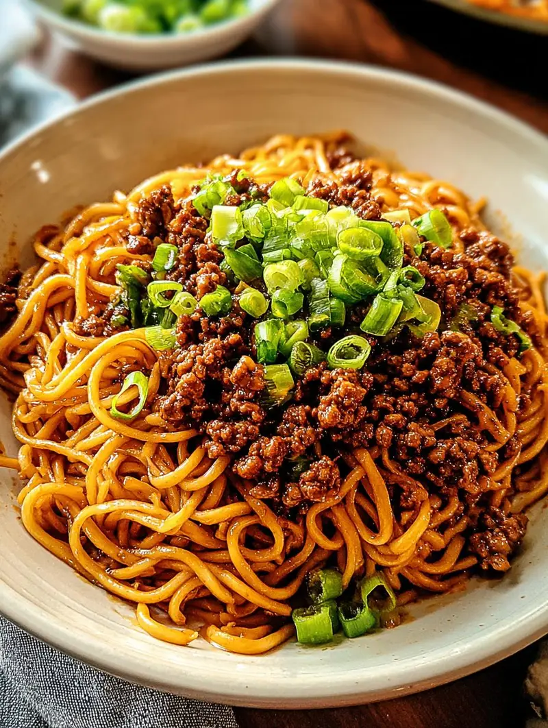 Mongolian Ground Beef Noodles