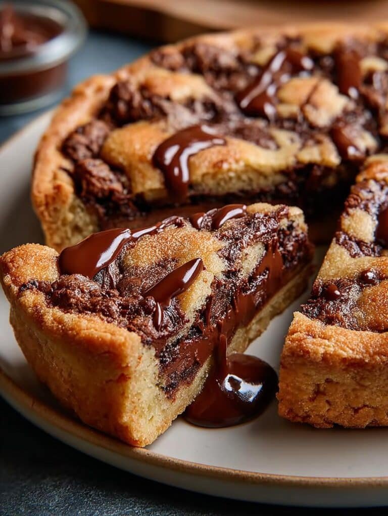 Nutella Stuffed Cookie Pie