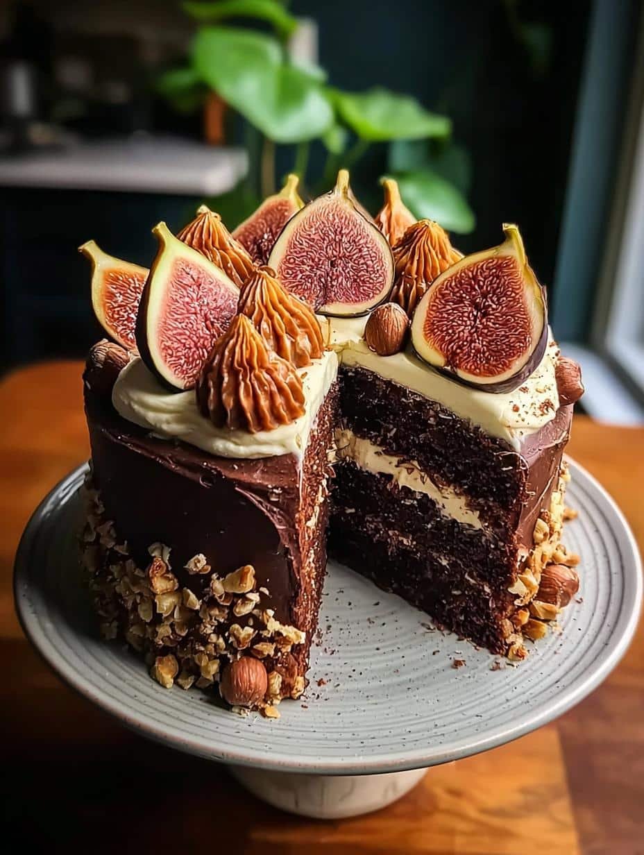 Spiced Fig Hazelnut Cake: 1 Amazing Fall Treat - Spiced Fig Hazelnut Cake - finished cake slice