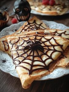 Spooky Spiderweb Crepes For