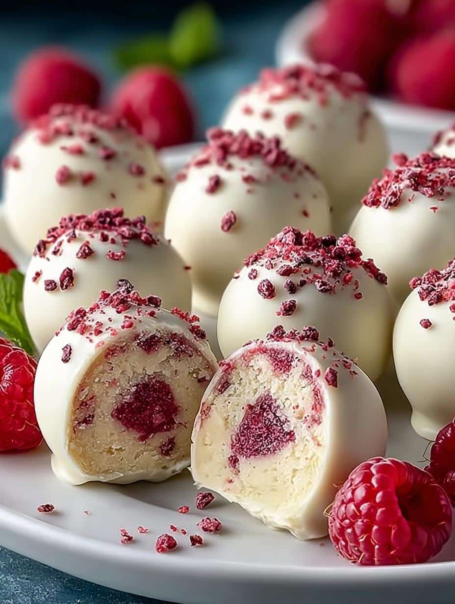White Chocolate Raspberry Truffles