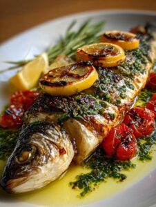 Whole Roasted Branzino with