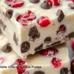 Delicious Cherry Garcia Fudge with chocolate and cherries