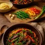 Delicious Sweet and Spicy Garlic Noodle Stir-Fry with vibrant vegetables