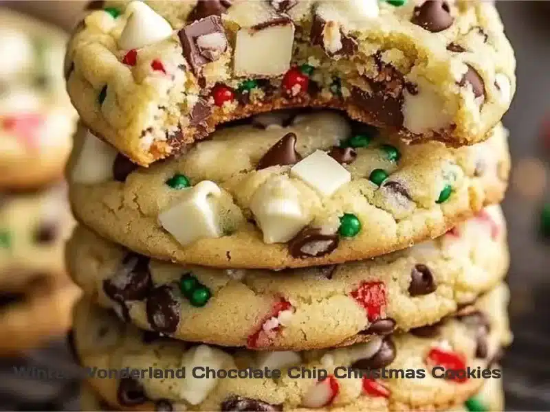 Winter Wonderland Chocolate Chip Christmas Cookies perfect for holiday treats