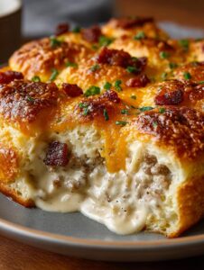 Biscuits Gravy Breakfast Casserole