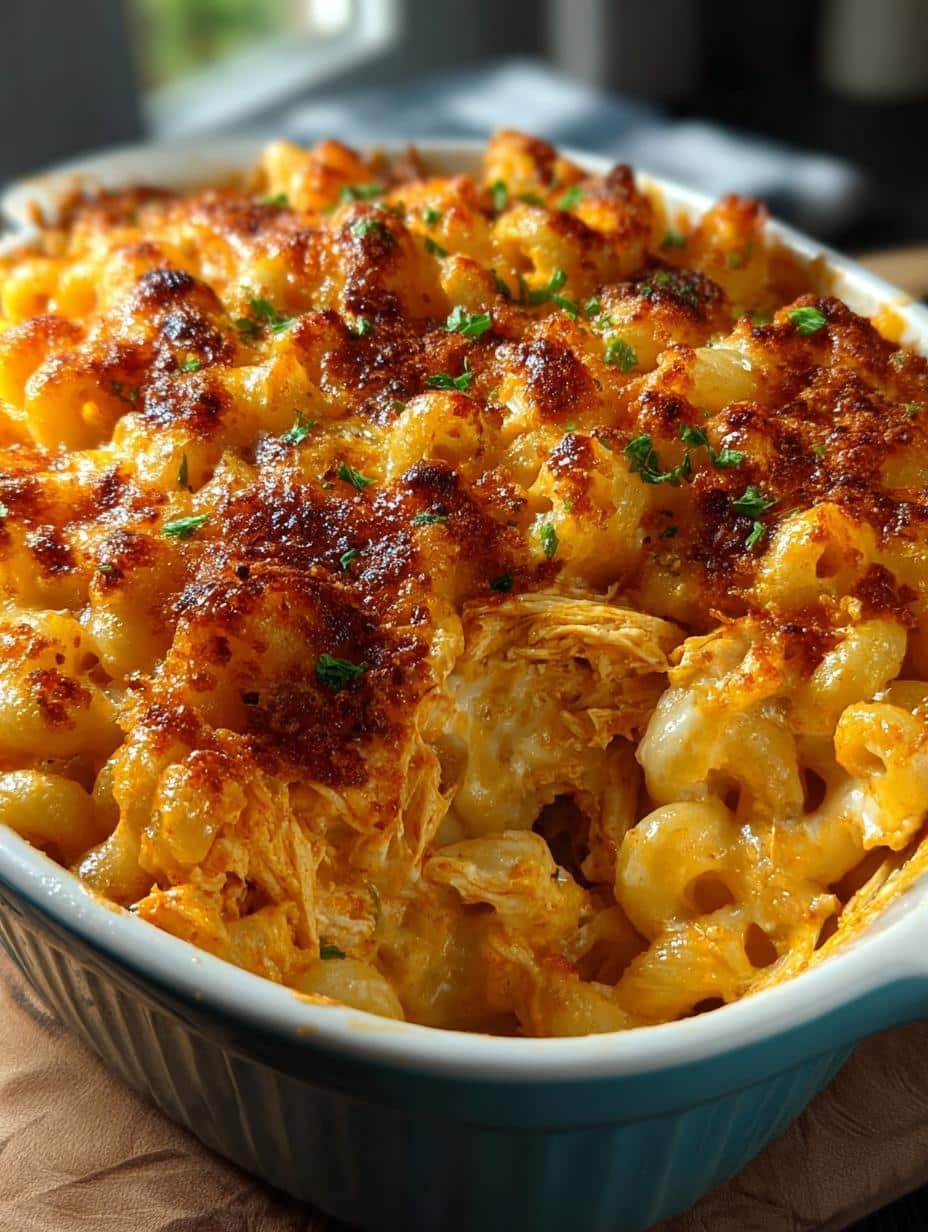 35-Minute Buffalo Chicken Mac Cheese: Comfort Food Magic 2 Delicious Buffalo Chicken Mac Cheese served in a bowl