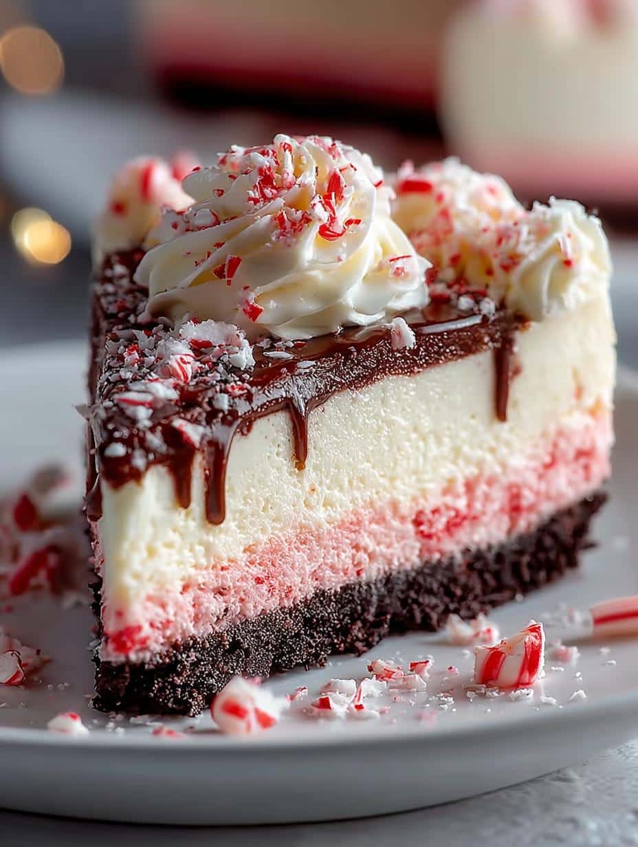 Candy Cane Bake Cheesecake