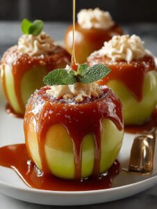 Caramel Stuffed Bloomin Apples