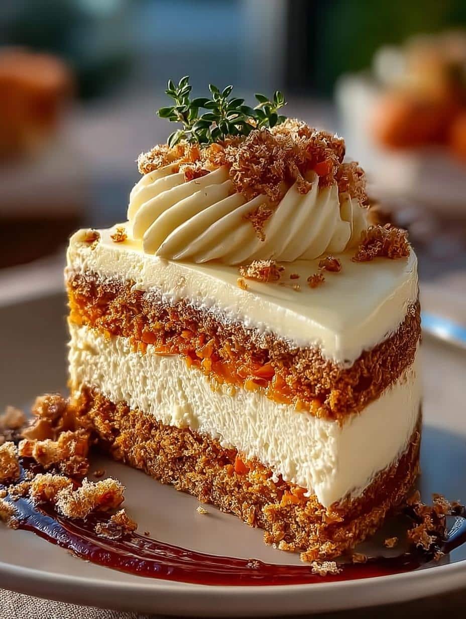 Carrot Cake Cheesecake Incredible with 8 Layers - Carrot Cake Cheesecake Incredible - additional detail