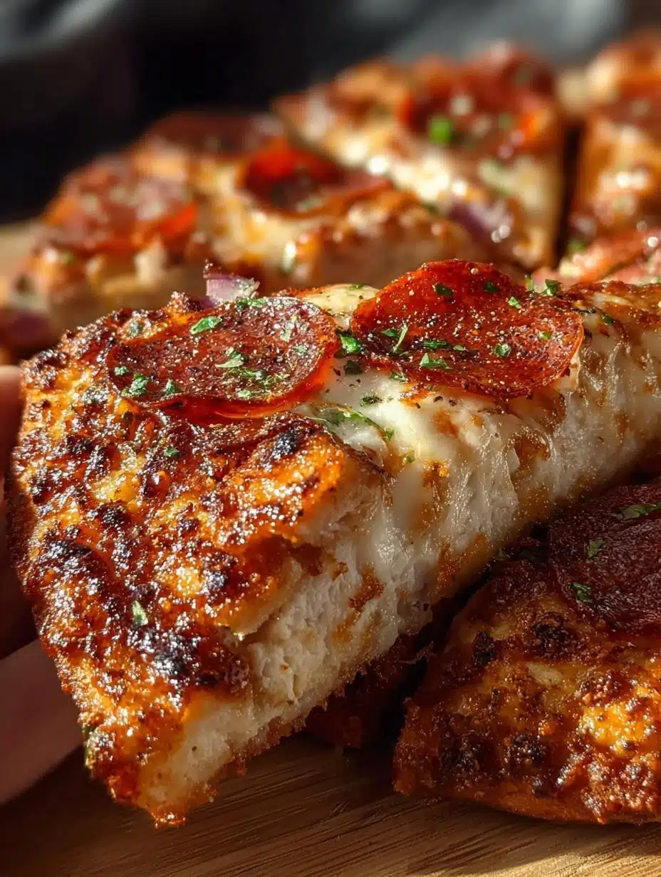 Delicious Chicken Crust Pizza topped with fresh ingredients