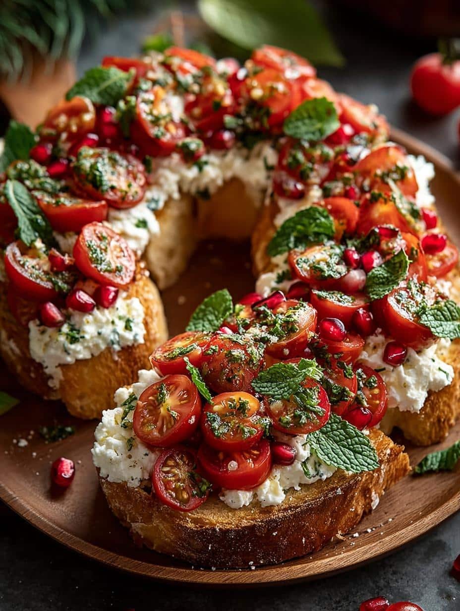 Delicious Christmas Wreath Bruschetta Recipe for Holiday Joy 2 Delicious Christmas Wreath Bruschetta Recipe for Holiday Joy - Christmas Wreath Bruschetta - main visual representation
