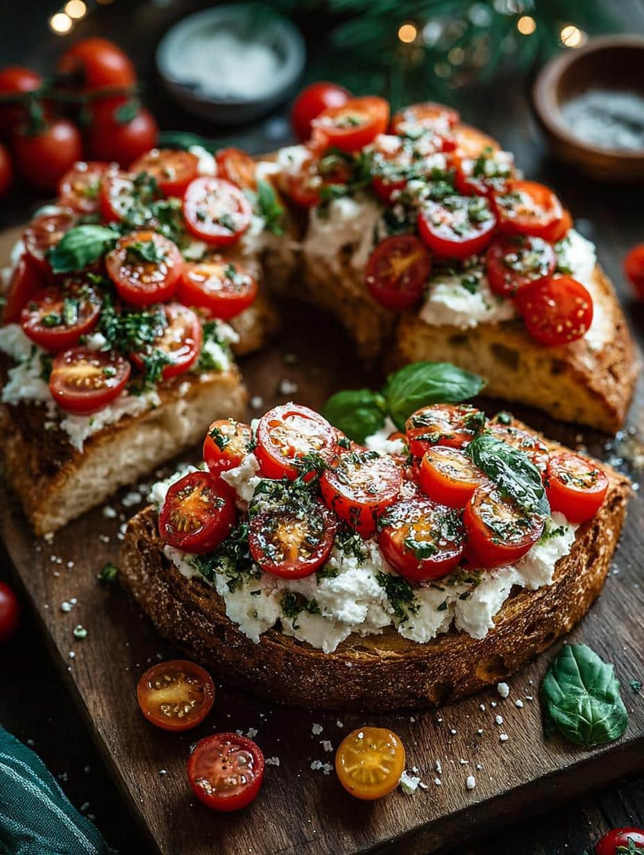 Delicious Christmas Wreath Bruschetta Recipe for Holiday Joy 3 Delicious Christmas Wreath Bruschetta Recipe for Holiday Joy - Christmas Wreath Bruschetta - additional detail