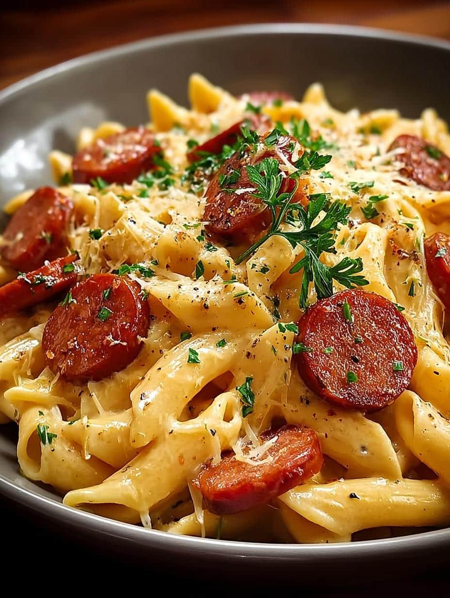 Creamy Smoked Sausage Pasta: 30-Minute Comfort Dish 2 Creamy Smoked Sausage Pasta: 30-Minute Comfort Dish - Creamy Smoked Sausage Pasta - main visual representation