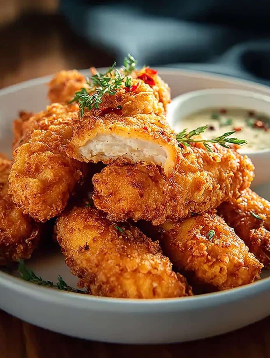 Crispy Buttermilk Fried Chicken Tenders Recipe to Love - Crispy Buttermilk Fried Chicken - main visual representation