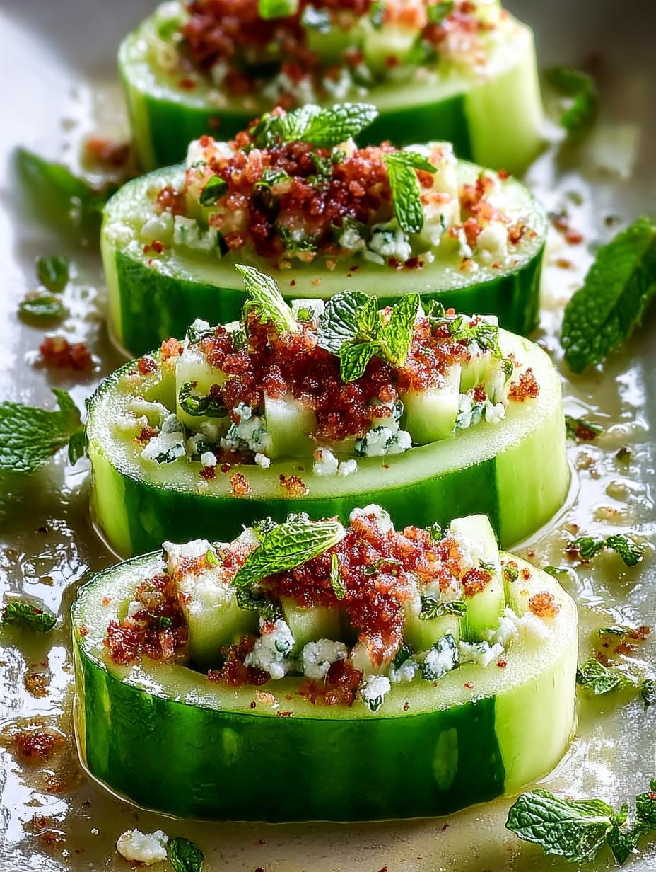 Delicious Cucumber Boats Stuffed with Creamy Goodness - Cucumber Boats - additional detail