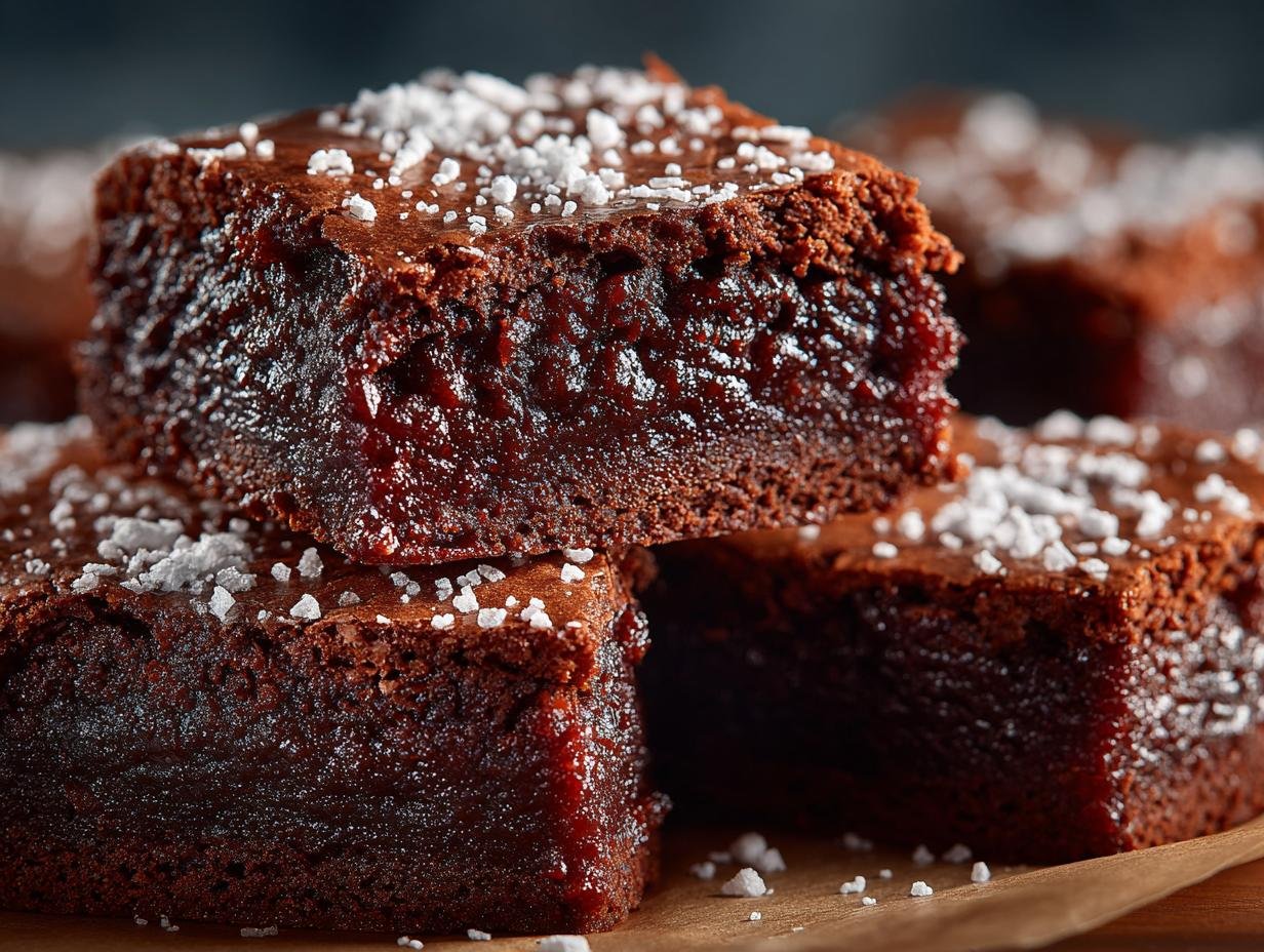 Gingerbread brownies with festive decorations and icing sugar