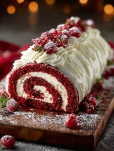 Red Velvet Yule Log