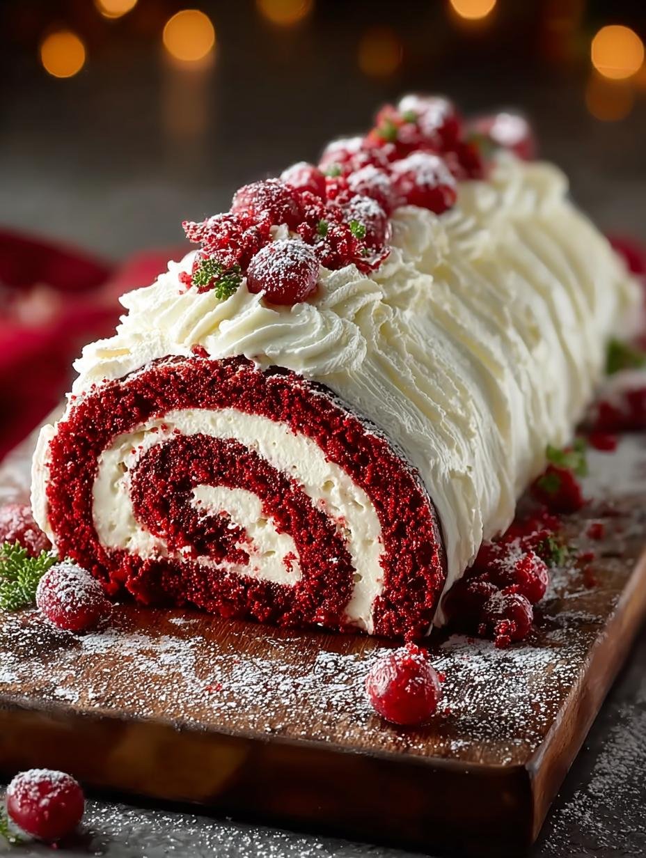 Red Velvet Yule Log