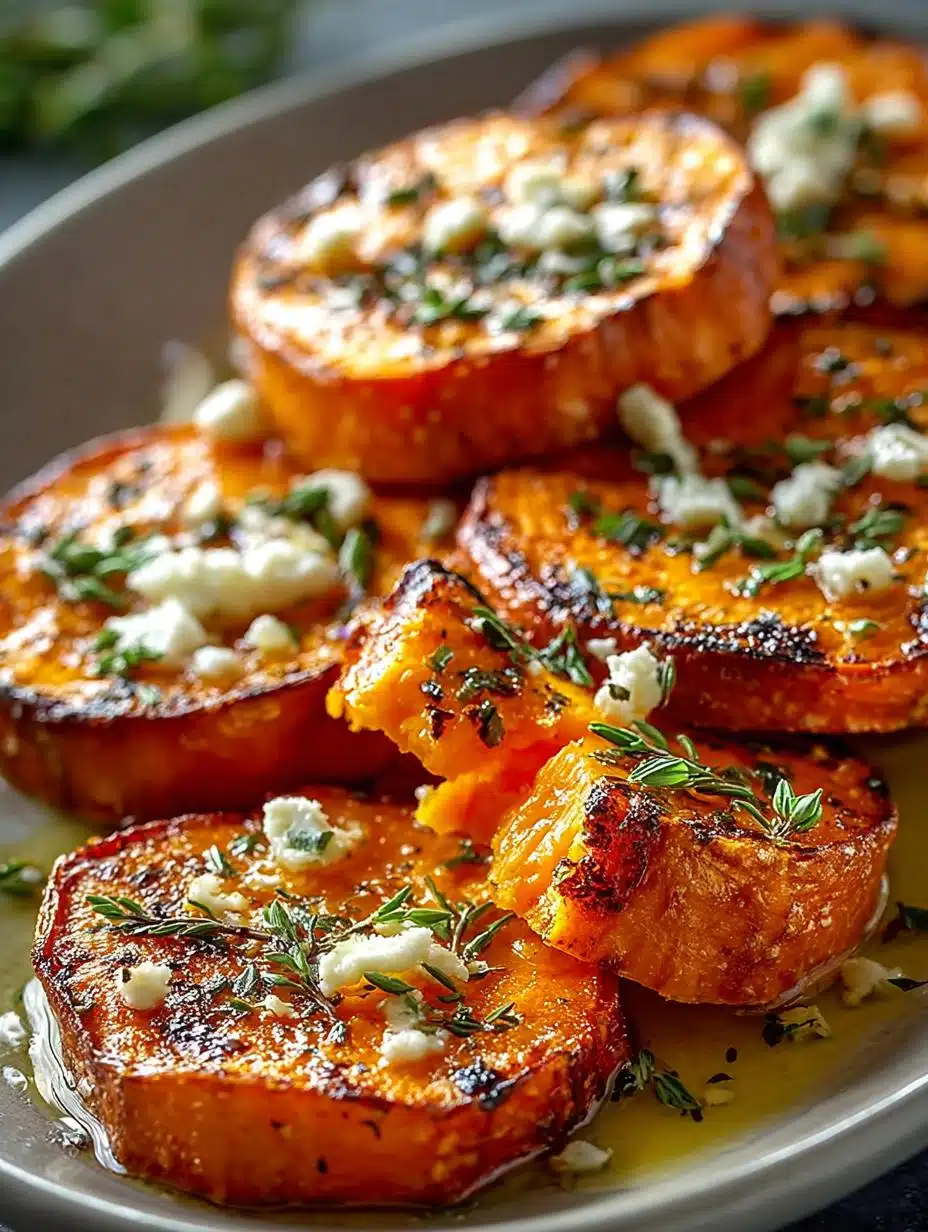 Irresistible Roasted Sweet Potato Rounds with Feta - Roasted Sweet Potato Rounds - main visual representation