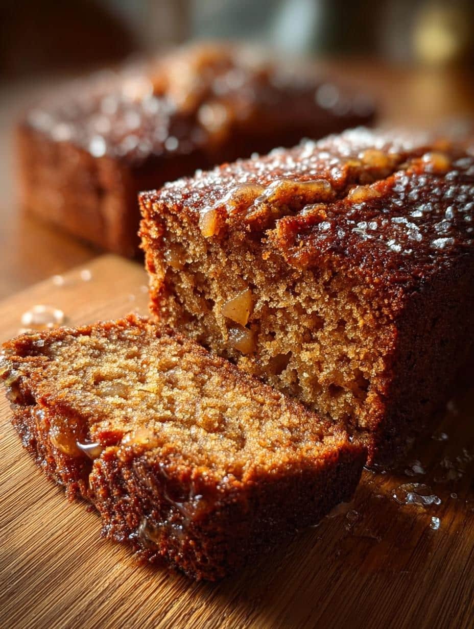 Irresistible spiced pear ginger bread fresh from the oven, perfect for cozy gatherings