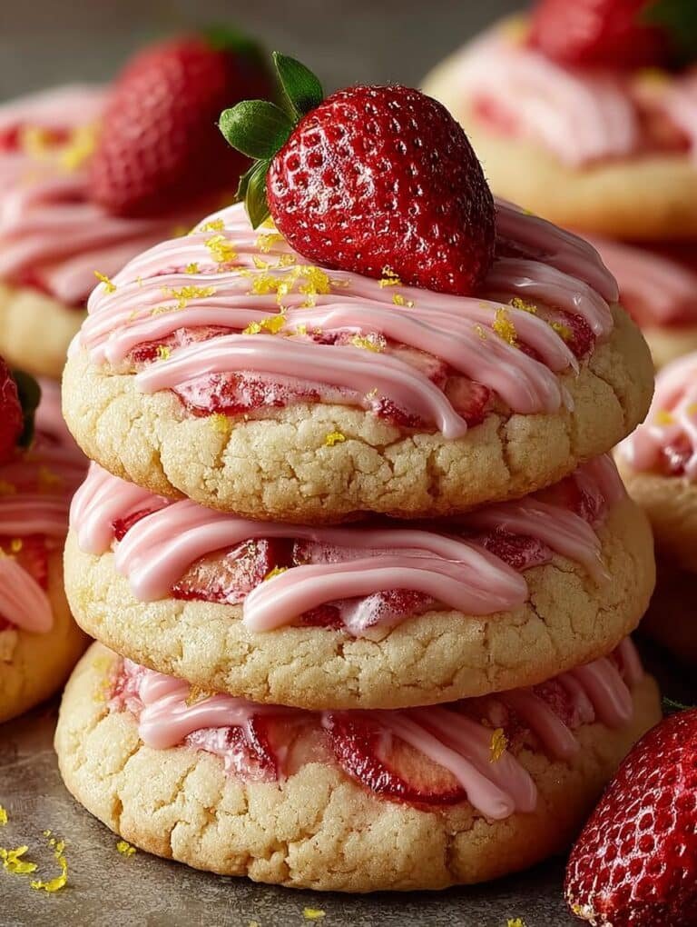 Tangy Strawberry Lemonade Cookies