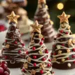 Delicious Christmas Chocolate Trees decorated with festive toppings