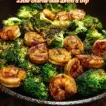 Low carb shrimp and broccoli dish, healthy and flavorful meal option.