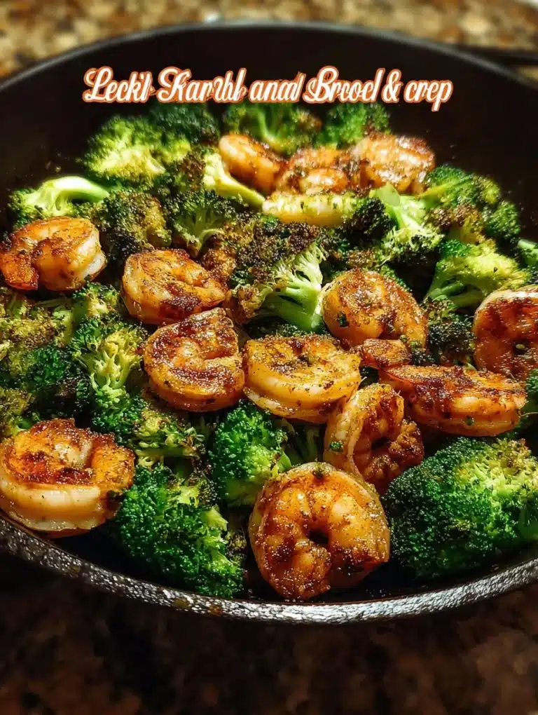Low carb shrimp and broccoli dish, healthy and flavorful meal option.