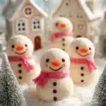No-Bake Snowman Truffles decorated for winter festivities
