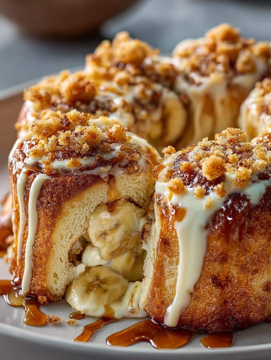 Banana Pudding Rolls with Luscious Vanilla Pudding - Banana Pudding Rolls with - main visual representation