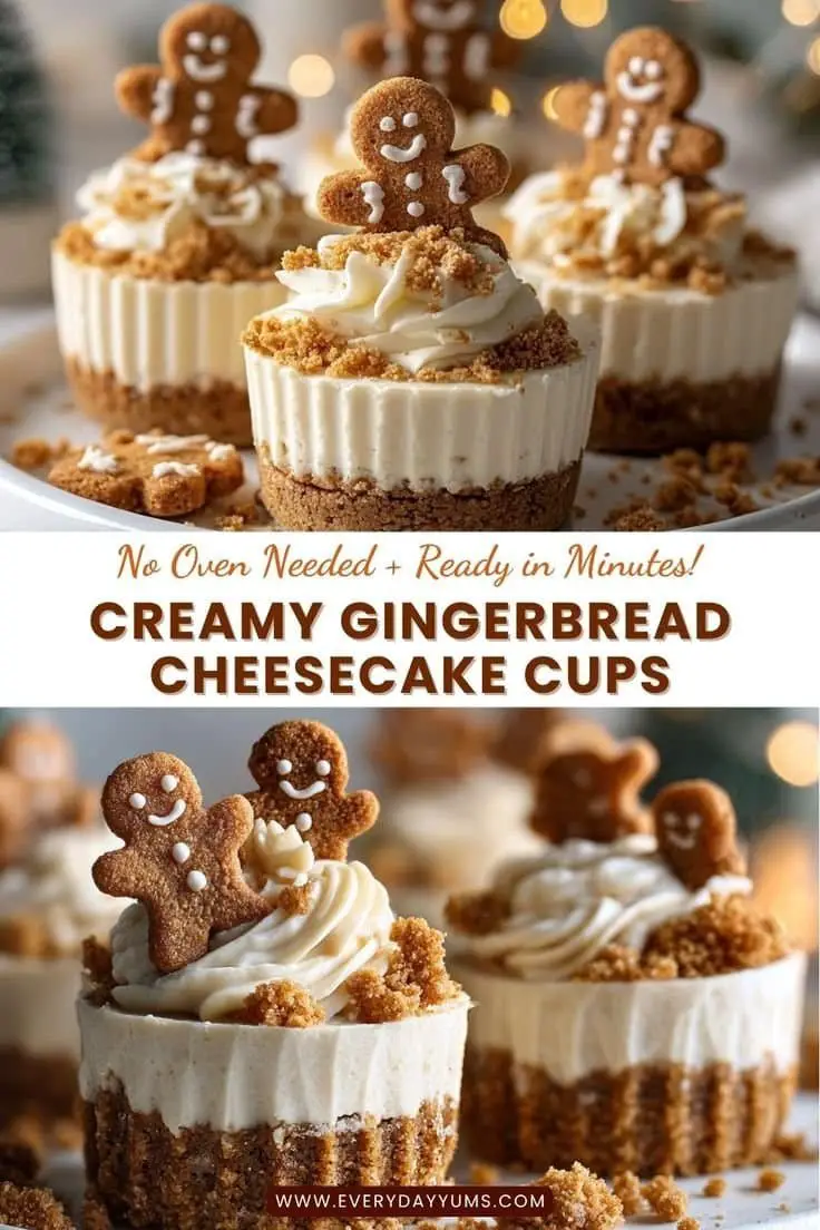 No-Bake Gingerbread Cheesecake Cups