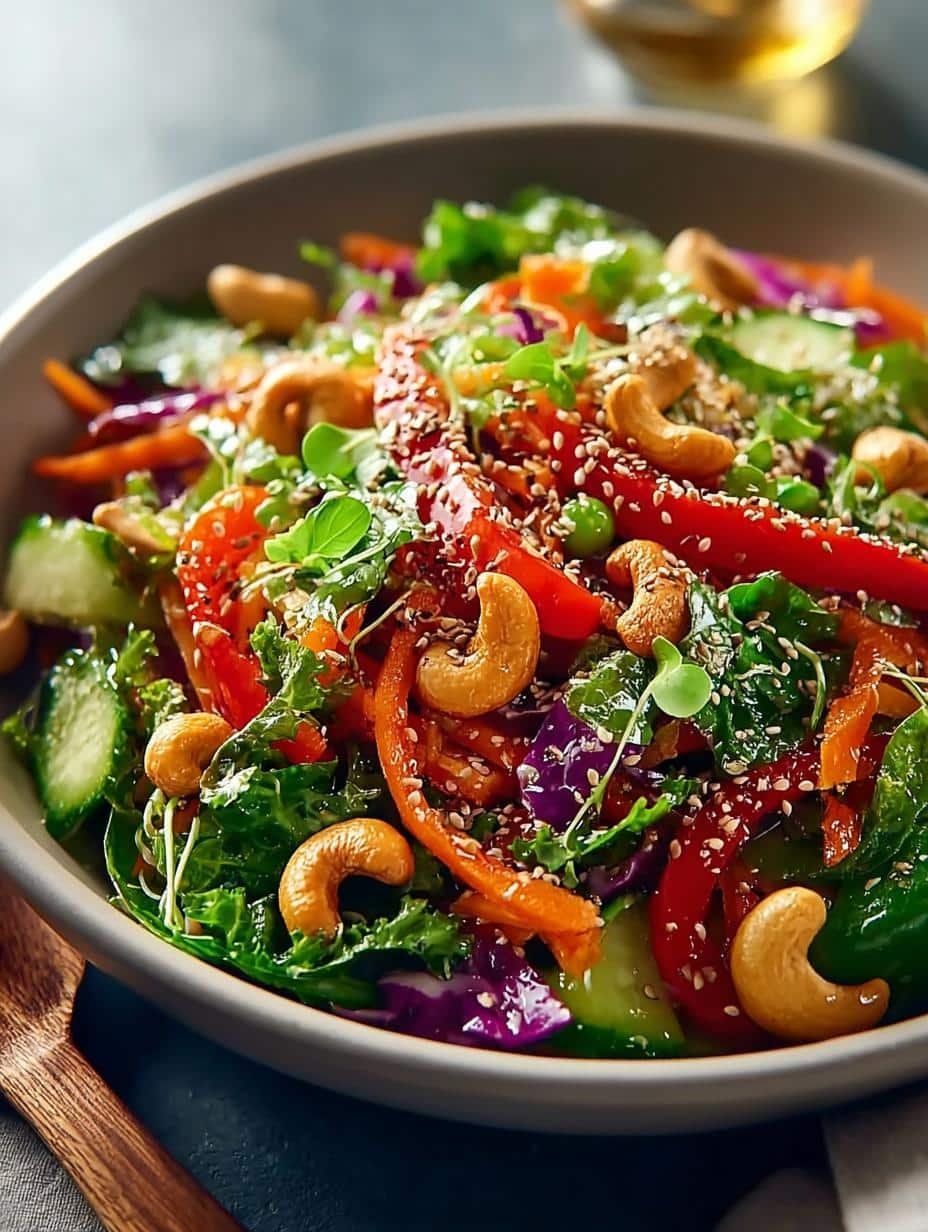Cashew Crunch Salad with Sesame Dressing for a Fresh Twist - Cashew Crunch Salad with - additional detail