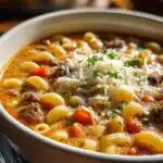 Cheeseburger Macaroni Soup Comfort