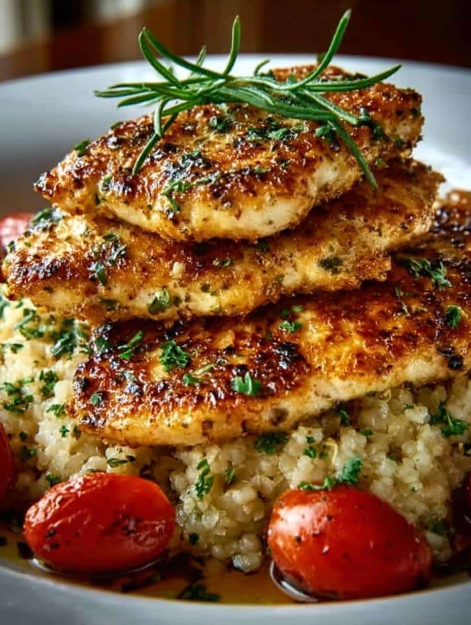 Chicken with Garlic Parmesan: 7 Irresistible Secrets 2 Irresistible Chicken with Garlic Parmesan served with creamy rice