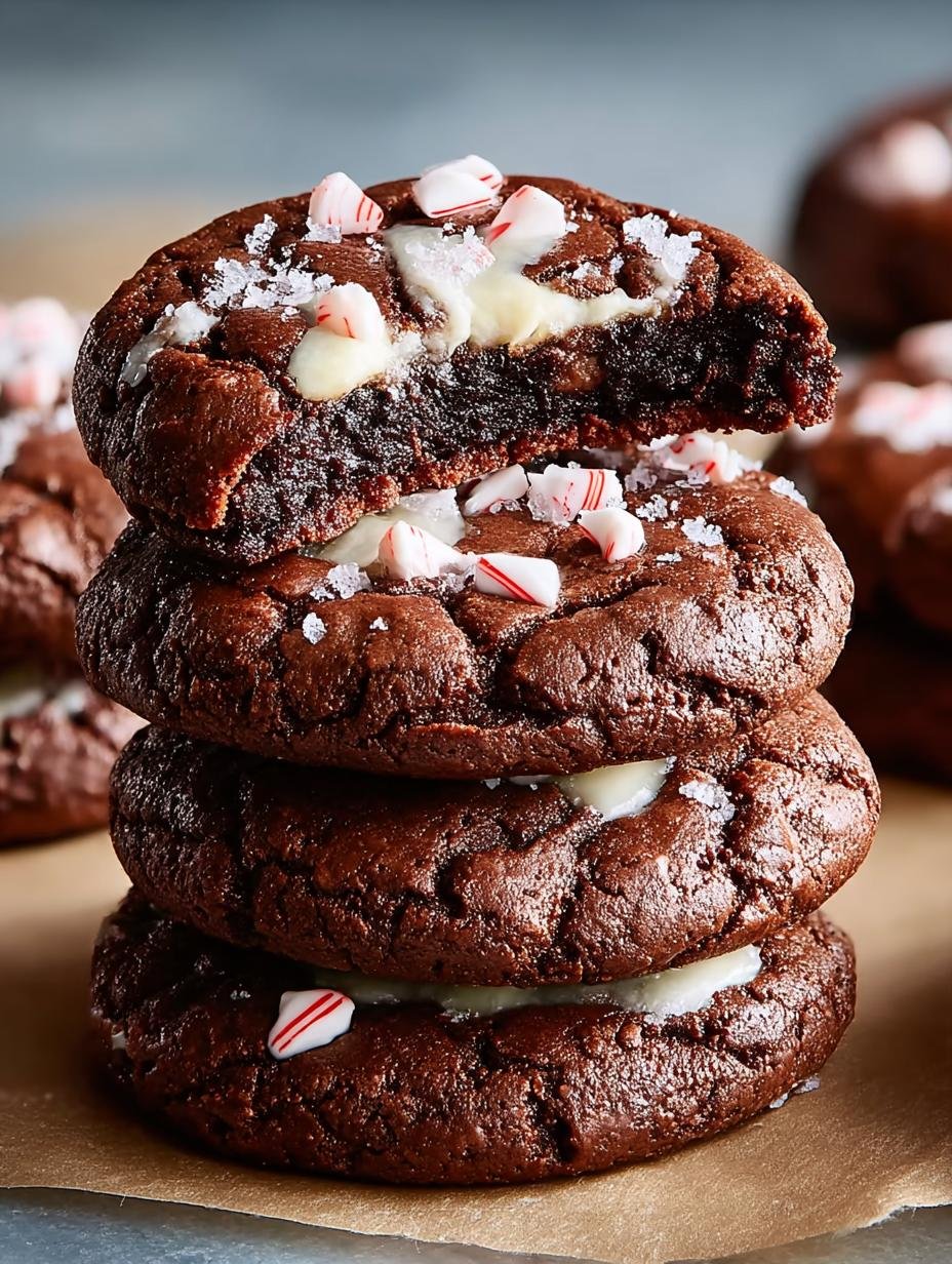 Chocolate Peppermint Brownie Cookies