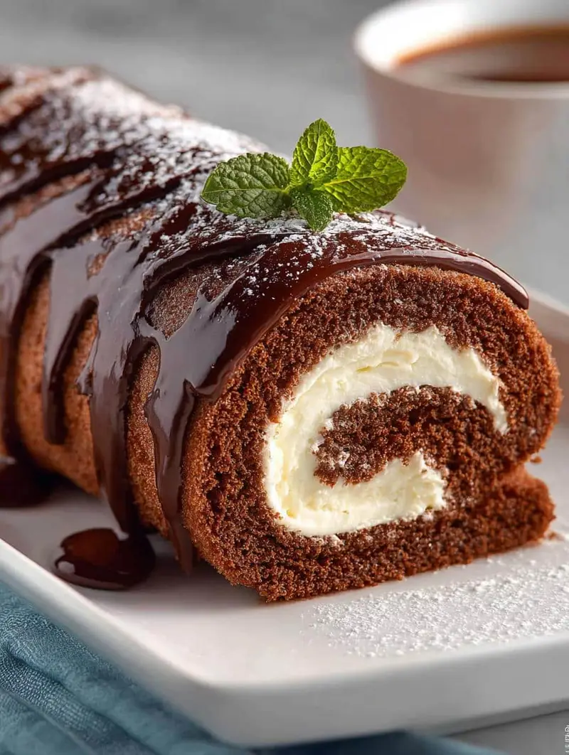 Chocolate Swiss Roll Cake