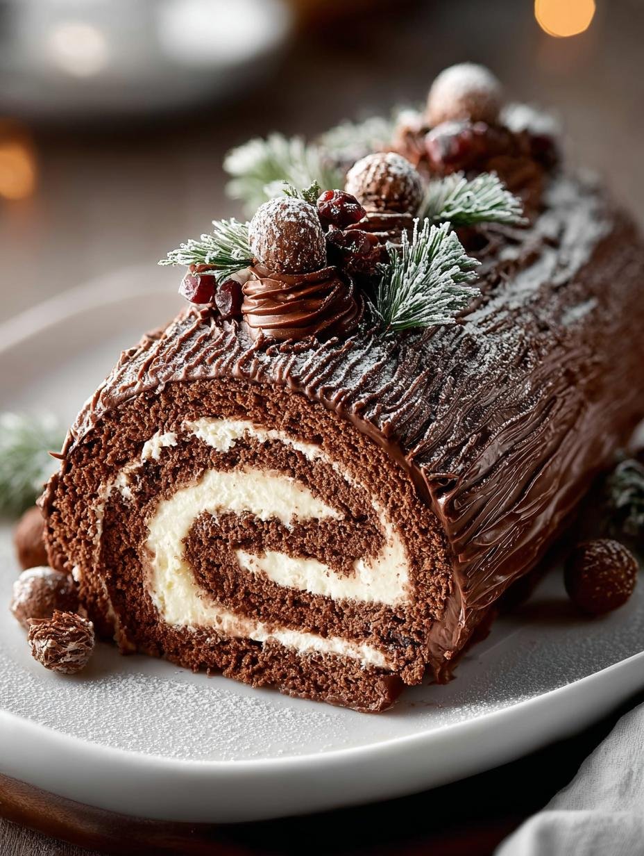 Chocolate Yule Log Cake: 12 Steps to Holiday Perfection - Chocolate Yule Log Cake - additional detail