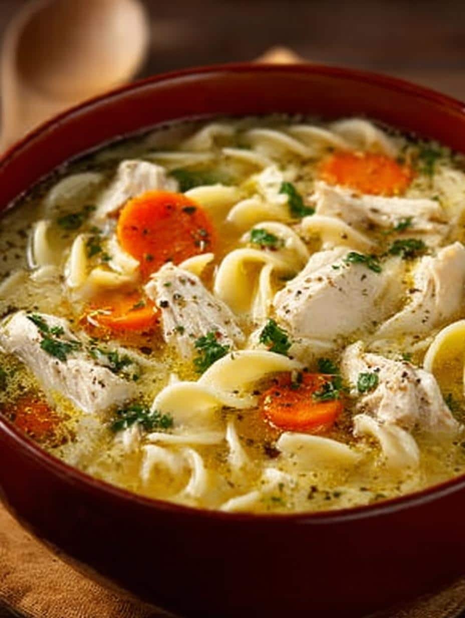 Easy Copycat Panera Bread Chicken Noodle Soup Recipe - Copycat Panera Bread Chicken - main visual representation