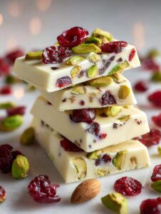 Cranberry Pistachio White Chocolate Bark: 5 Irresistible Treats 8 Cranberry Pistachio White Chocolate